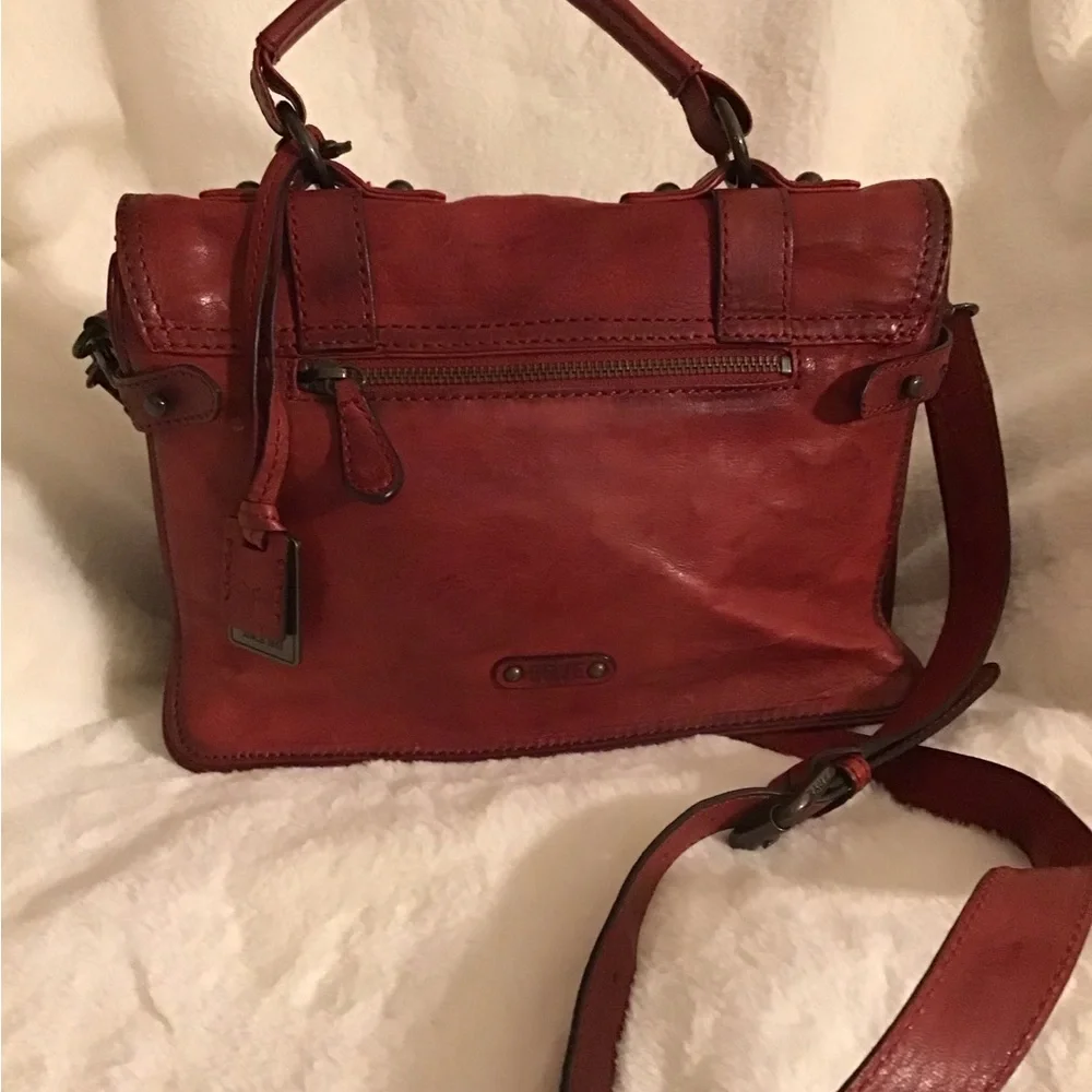 Frye burnt red Cameron small leather satchel crossbody purse - Picture 2 of 6